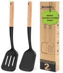 Pack Of 2 Silicone Spatula Set With Elegant Wooden Handle, Heat Resistant Sol.... Fixed Price $18.42.