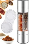 2 1 Stainless Steel Manual Pepper Salt Spice Mill Grinder Kitchen Gadget Ho. Fixed Price $9.85.