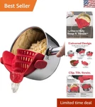 Snap Silicone Clip-on Strainer Space-saving Red Kitchen Accessory. Fixed Price $18.89.