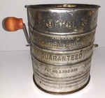 Vintage Bromwell's Measuring Sifter Pat. No. 1.753.995 Rustic Country Farmhouse. Fixed Price $14.95.