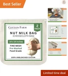 Xl 14X14 Inch Nut Milk & Cheese Cloth Bag - 100% Unbleached Cotton. Fixed Price $11.99.