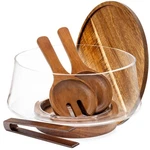 Glass Salad Bowl With Lid Set 5.7L Large Mixing Serving Oria Cook Decorative. Fixed Price $89.99.