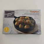 New-gibson Home 5.5" Round Cast Iron Frying Pan Skillet W/wooden Base Campton. Fixed Price $9.49.