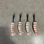 Vintage Shafford Japan Stainless Steel Porcelain Shrimp Cocktail Forks Set Of 4. Fixed Price $20.00.
