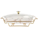 Jinsongdafa 11" X 7" Ceramic Casserole Dish With Glass Lid And Rack, 1.3 Quart. Fixed Price $61.26.