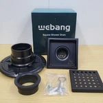 Webang 4 X Inch Square Shower Floor Drain Black Stainless Steel Matte. Fixed Price $19.99.