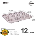Bakeley Muffin Pan 12-CAVITY, Non-stick Carbon Steel. Fixed Price $34.99.