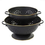 Metal Colander Strainer Basket With Handles Matte Black Set Of 2 Befare. Fixed Price $48.48.