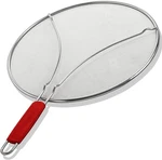 13" Splatter Guard & Strainer For Frying Pan - Stops Oil Splash Red Handle. Fixed Price $15.53.