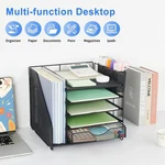 Outioe Desk Organizer With Drawer And Pen Holder, 5-TIER Paper Letter Tray. Fixed Price $75.99.