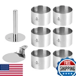 Hilsita 8 Pcs Cake Molds Seamless Stainless Steel 3 Inch Baking Rings. Fixed Price $43.42.