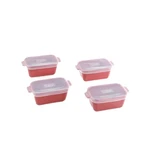 Baking Dishes X3 Stoneware Set Of 4 Silicone Covers Cranberry Usa 0-5 Souper. Fixed Price $59.99.