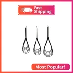 Flat Whisk Set,stainless Steel 3 Pack 10''+11''+12'' Premium STURDY-6 Silicone. Fixed Price $17.42.