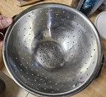 Vtg Progressive Stainless Steel Large Silver Colander 11.5" X Made Korea. Fixed Price $15.00.