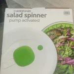 Farberware Pump Activated Salad Spinner Green/white. Fixed Price $12.00.