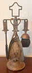 Vtg Cbf Commemorative Shakespeare 5 Piece Brass Mini Fireplace Set. Fixed Price $500.00.