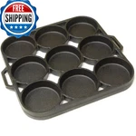 King Kooker Model CI9BPSA Cast Iron Seasoned Biscuit Pan - Impressions. Fixed Price $63.74.