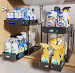 Delamu Under Sink Organizers And Storage, 2 Pack Pull Out Kitchen Black. Fixed Price $21.54.