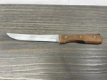 Tramontina Inox Utility Knife Wood Handle 6" Blade Brazil Vintage 10 3/4" Long. Fixed Price $14.39.