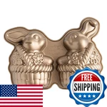 Nordic Ware Bunny In Basket 3D Cake Pan, 10 Cup, Toffee. Fixed Price $72.97.