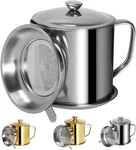 Tellshun Bacon Grease Container With Strainer 1.25 / 42 Oz Strong Kitchen Catc. Fixed Price $15.85.