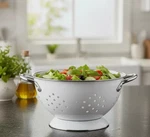 Calypso Basics By Reston Lloyd Powder Coated Enameled Colander, 1.5 Quart, White. Fixed Price $21.99.