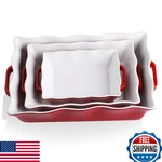 Sweejar Ceramic Casserole Baking Dishes Set Of 3 For Oven - Rectangular Bakeware. Fixed Price $85.62.