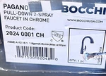 Bocchi 2024 0001 Pagano 2.0 Pull-down Kitchen Faucet *no Deck Plate*. Fixed Price $61.60.