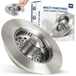 5-IN-1 Stainless Steel Sink Aid, Kitchen Drain Strainer Food Catcher, Po.... Fixed Price $32.47.