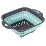 Silicone Collapsible Colander Square Food Strainers Green. Fixed Price $13.35.