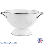 Reston Lloyd Calypso Basics 1.5 Qt Enameled Colander White Kitchen Strainer. Fixed Price $19.99.