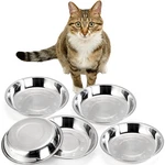 5 Pack Stainless Steel Cat Bowls, 7.7" Wide Shallow Food And Water Dish, .... Fixed Price $20.26.