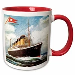 3DROSE Vintage White Star Line S.s. Titanic 15OZ Two-tone Red Mug. Fixed Price $15.97.