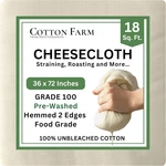Cotton Farm Grade 100 Xl Cheese Cloth For Straining & Cooking; 18 Sq. Ft. (2X1 Y. Fixed Price $13.72.