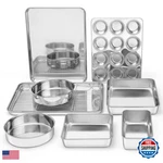 E-far 9-PIECE Baking Pan Stainless Steel Bakeware For Sheet Cake. Fixed Price $124.78.