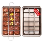Sujude Non Stick Brownie Pan With Dividers, High Carbon Steel Small, Gold. Fixed Price $31.64.