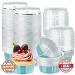 Tessco 100PK 8OZ Disposable Aluminum Foil Ramekins W/ Lids Creme Brulee Cups. Fixed Price $49.07.