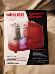 Better Chef Compact Chopper IM-842R Red 0.5L Stainless Steel Blade. Fixed Price $10.00.
