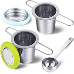 2 Pieces Tea Infusers Stainless Steel Strainer Folding Handle Blue Green. Fixed Price $20.95.