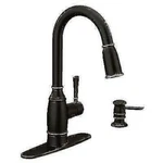 Moen Noell 87791BRB Mediterranean Bronze One-handle Kitchen Faucet Msrp $651.40!. Fixed Price $227.85.