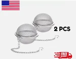 2 Pack Tea Ball Strainer Stainless Steel Mesh Infuser For Loose Leaf & Her. Fixed Price $5.49.