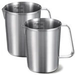 2 Pcs Stainless Steel Measuring Cup With Handle Pour Lip, Metal Pitcher W.... Fixed Price $32.32.
