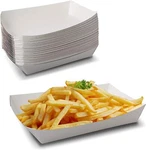 Mt Products White Shallow French Fries Paper Food Trays - Pack Of 50. Fixed Price $16.99.