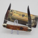 Indian Head Handmade 440 Steel Two-blade Pocket Knife Bone Handle China IH28 Nib. Fixed Price $34.95.