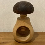 Wooden Nutcracker Mushroom Toadstool Screw Mechanism 5 Tall. Fixed Price $16.20.