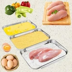 3-PIECE Stainless Steel Breading Set Interlocking Coating Trays For Chicken,. Fixed Price $34.19.