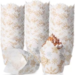 200 Pcs Winter Snowflake Tulip Cupcake Liners For Baking Silver Gold Snowflak.... Fixed Price $27.99.