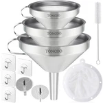 Toncoo 3 Pack Stainless Steel Funnels For Kitchen Use, Food Grade Cooking Fun.... Fixed Price $16.51.