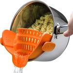 Kitchen Gizmo Snap Clip On Strainer For Pots And Pans - Adjustable Sili. Fixed Price $19.94.