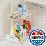 Toyear Under Sink Organizer, Heavy Duty Metal Pull Out Cabinet Slide. Fixed Price $42.34.